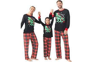 ANGELGGH Matching Christmas Pajamas for Family, Cute Vacation PJs Sets for Couples/Women/Men, Xmas 2 Piece Jammies Sleepwear