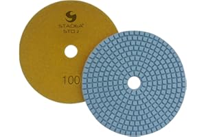 Stadea PPW120D Diamond Sanding Pads 4 Inch - For Concrete Terrazzo Marble Stone Granite Countertop Floor Wet Polishing, Grit 100 - Pack of 2