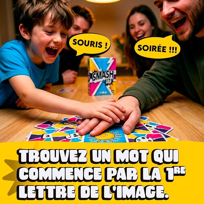 Smash It - Jeu de société Famille et Amis - Jeu de Cartes Rapidité et Ambiance - 2 à 8 Joueurs - 10 Min - Idée Cadeau - Format Voyage