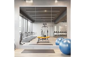 BOOLUU 3 PCS 56 x 16 Inch (Each) Home Gym Mirrors, Tempered Glass Wall Mounted Long Workout Mirror for Garage, Dance Studio D