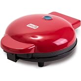 Dash Express Waffle Maker -Electric Waffle Maker for Creative Homemade Treats - Dual Nonstick Cooking Surfaces, Easy Food Release &amp; Quick Cleanup - Compact, Space-Saving Design - 8 Inches - Red