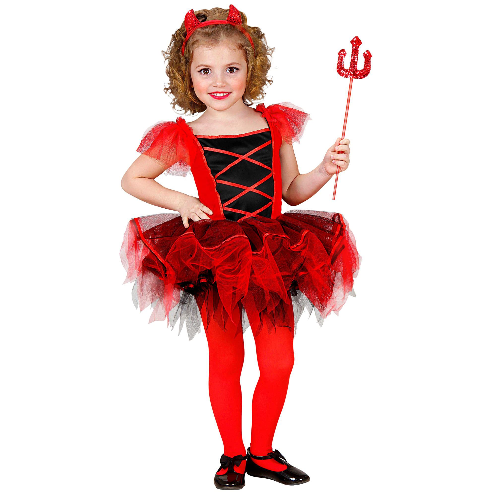Widmann - Children's ballerina devil, costume, tutu, horns, Halloween, carnival, theme party