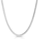 ARGENTO REALE 925 Sterling Silver Necklace 2MM-5MM Snake Chain Necklace, Round Flexible Italian Snake Chain Necklace 16-30, silver necklace made in italy