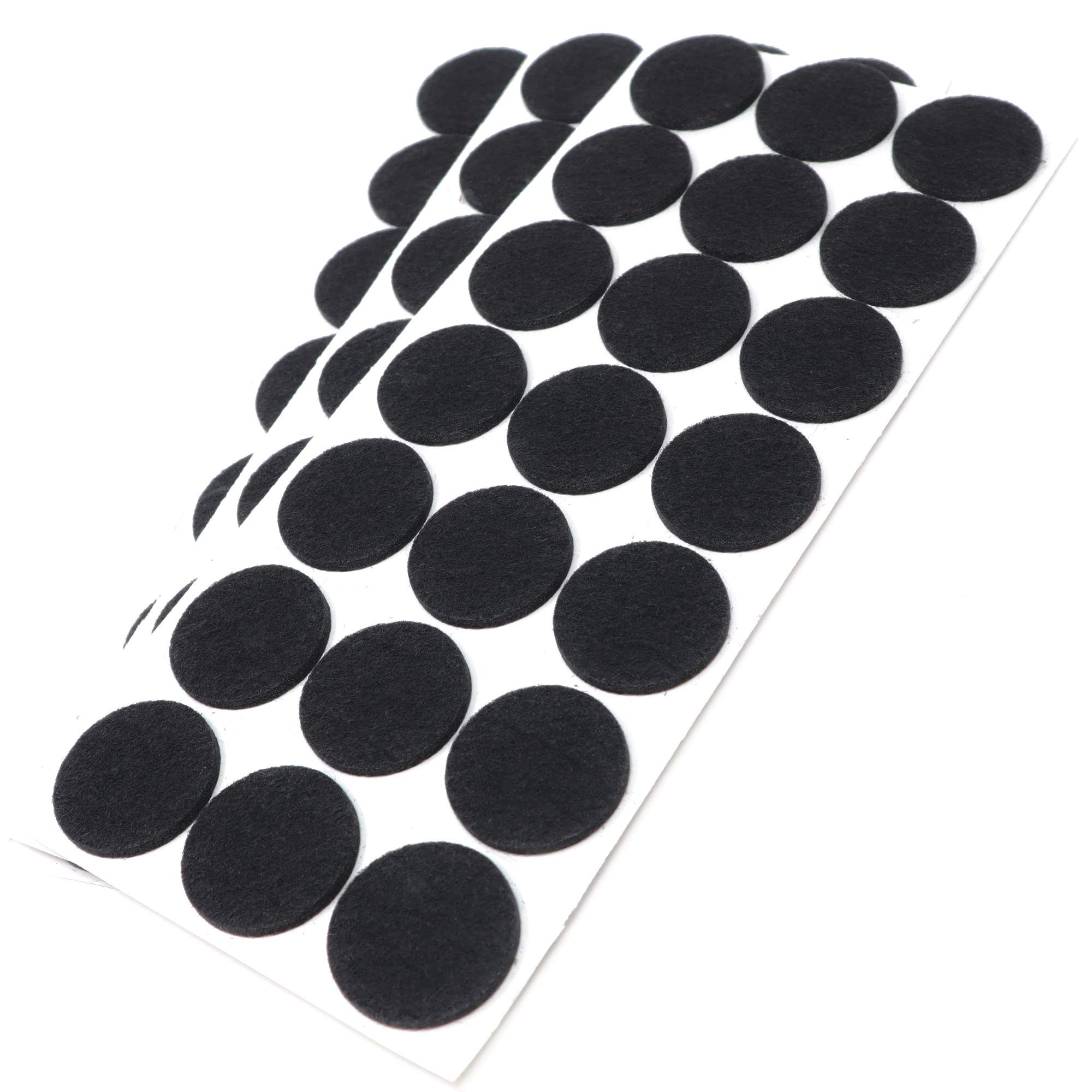 Adsamm® / 63 x self-adhesive felt pads/Black/ø 1.18'' (ø 30 mm) / round / 0.138'' / 3.5 mm thick stick-on furniture felt glides/Furniture & Chair Glides
