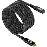 KMMXXCPM USB-C Extension Cable, 16.5ft, 20GBPS Data Transfer, 4K@60Hz Video, 100W PD Fast Charging, Compatible with Laptop, T