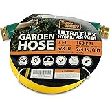 SuperHandy Garden Lead-in Water Hose 5/8" Inch x 3' Foot Heavy Duty Premium Commercial Ultra Flex Hybrid Polymer Inlet Hose M