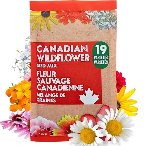 Canadian Wildflower Seeds 3.6 oz - 20 Varieties of Mixed Annual & Perennial Flower Seeds from Oh! Canada Seeds - Graines de Fleurs Sauvages Wild Flowers Seeds Canada Flower Seeds