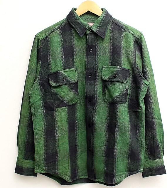 Amazon Mサイズ ビッグマイク Big Mike ネルシャツ 長袖 チェックシャツ ワークシャツ メンズ ブランド 35 07 グリーン ブラック シャツ 通販
