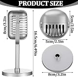 Thinp Classic Retro Microphone Prop Vintage Style Stand Antique Decor Fake view 2