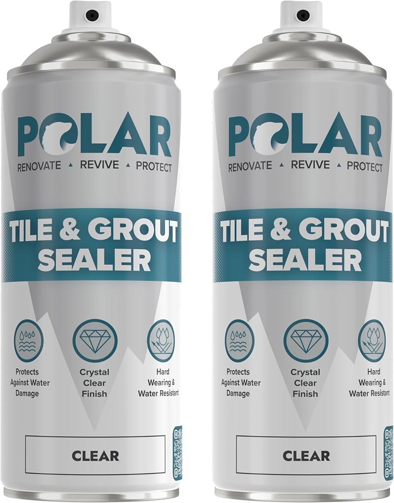 Polar Tile & Grout Sealer Spray Clear 2 x 400ml Instant Waterproofing