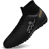 Kikaluo Men's Soccer Shoes Football Cleats High-Tops Lace-Up Non-Slip Spikes Athletic Baseball Sneaker