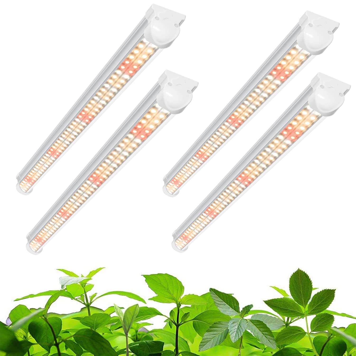 wolezek 2FT T8 Grow Light, 384 LEDs Grow Lights for Indoor Plants, with Dasiy Chain Function, Full Spectrum Led Plant Grow Lights for Greenhouse/Grow Shelves(4PCS/Pack)