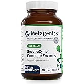 Metagenics SpectraZyme Enzyme Complex - Plant-Based Digestive Enzymes for Protein, Fat & Carbohydrate Breakdown - Supports Indigestion, Bloating & Colon Health* - Gluten-Free, Vegan - 180 Capsules