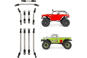 MEUS RACING SCX24 Links High Clearance Chassis Steering Links Set 10pcs 133.5mm Wheelbase for SCX24 Deadbolt AXI90081 B17 AXI00004 1/24 RC Crawler Car