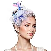 Zando 2025 Mesh Ken-Tucky Derby Fascinators Hats for Women Girls with Clip and Headband Vintage Wedding Church Tea Party