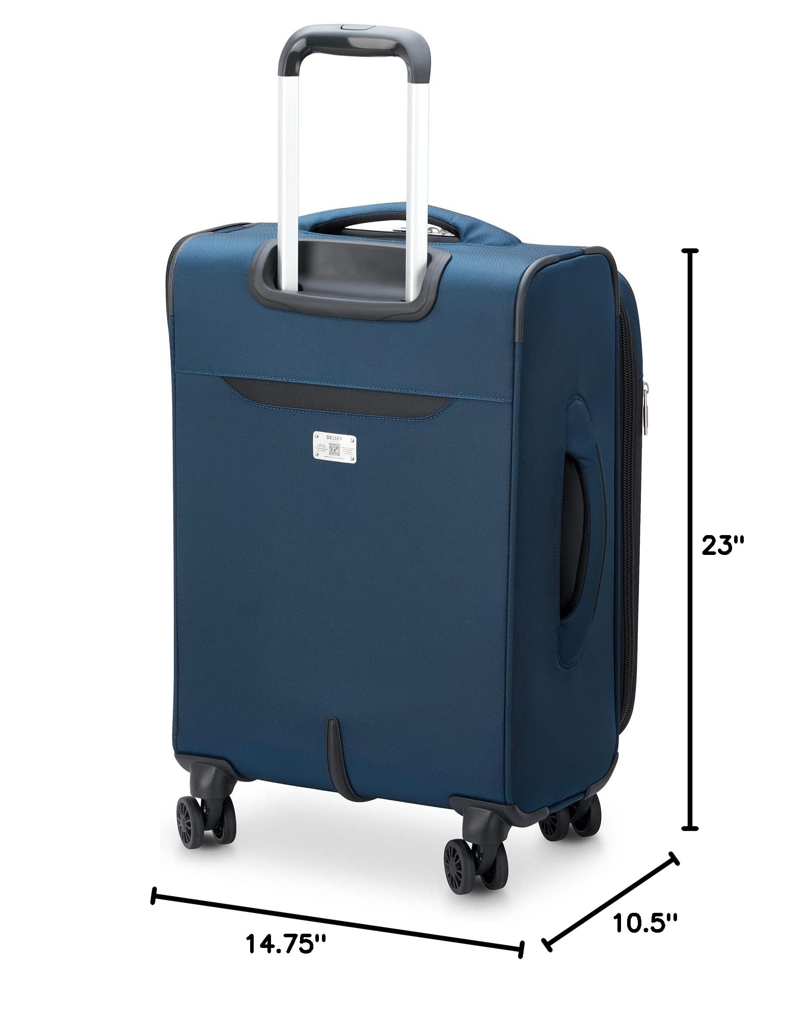 DELSEY PARIS Sky Max 2.0 Softside Expandable Luggage with Spinner Wheels, Blue, Carry-on 21 Inch