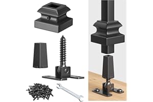 ANTSKY 20P Adjustable Height and Angle Stainless Steel Connectors with Flat Shoes for Easy Installation of 1/2" Deck Stair Hollow Metal Balusters