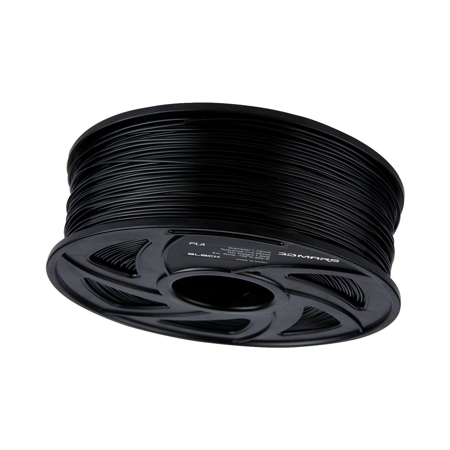 3D MARS Black 3D Printing Filament,1.75mm 3D Printer PLA Filament,Dimensional Accuracy +/- 0.05mm,1.2kg Spool 1.75 mm Filament PLA 3D Filament for Most 3D Printer & 3D Pen