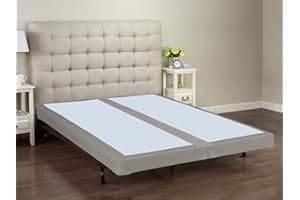 mattress Solution, 4-Inch Sturdy Box Spring for Mattress Support-Durable and Fully Assembled, Natural Wood Foundation for Queen, White