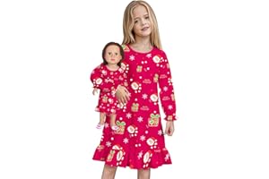 LQSZ Doll and Girl Matching Nightgown Outfit Pajamas Nightie Nightgown for Girls and Dolls Clothes