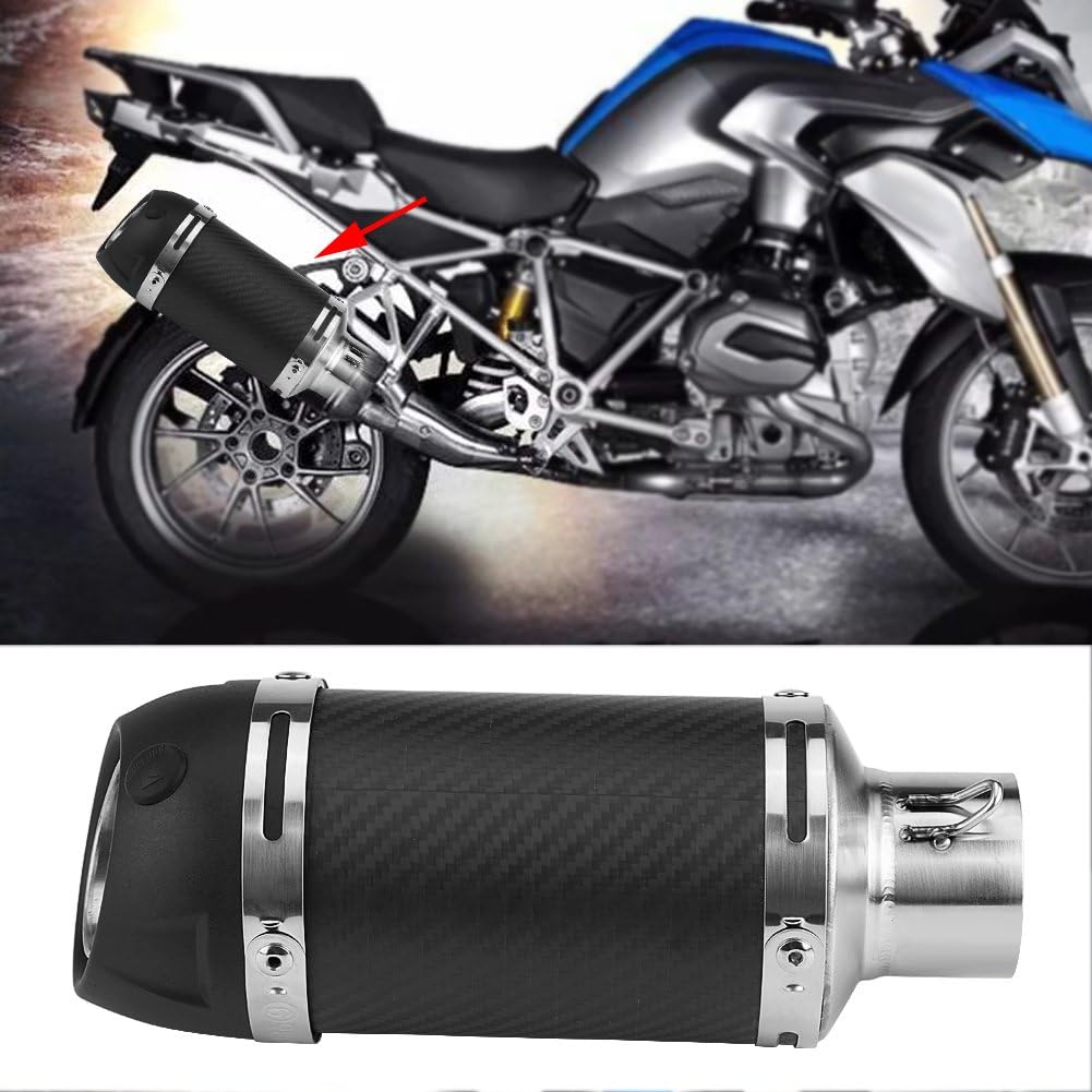 Qiilu 51mm Universal Motorcycle Modified Real Matte Carbon Fiber Exhaust Muffler Pipe with DB Killer - Image 3