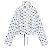 Songling Women Polka Dot Jacket Lightweight Zip Up Coat 2026 Trendy Fall Outfits Cropped Spring Jackets with Pockets