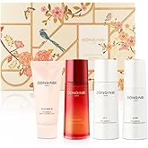 Donginbi Red Ginseng Essential Skin Care Set - Firming Moisturizer(1.69 floz), Hydrating Toner(2.37 floz), Korean Red Ginseng Essence(2.37 floz), Pore Cleaner(1.69 floz), Korean Skin Care