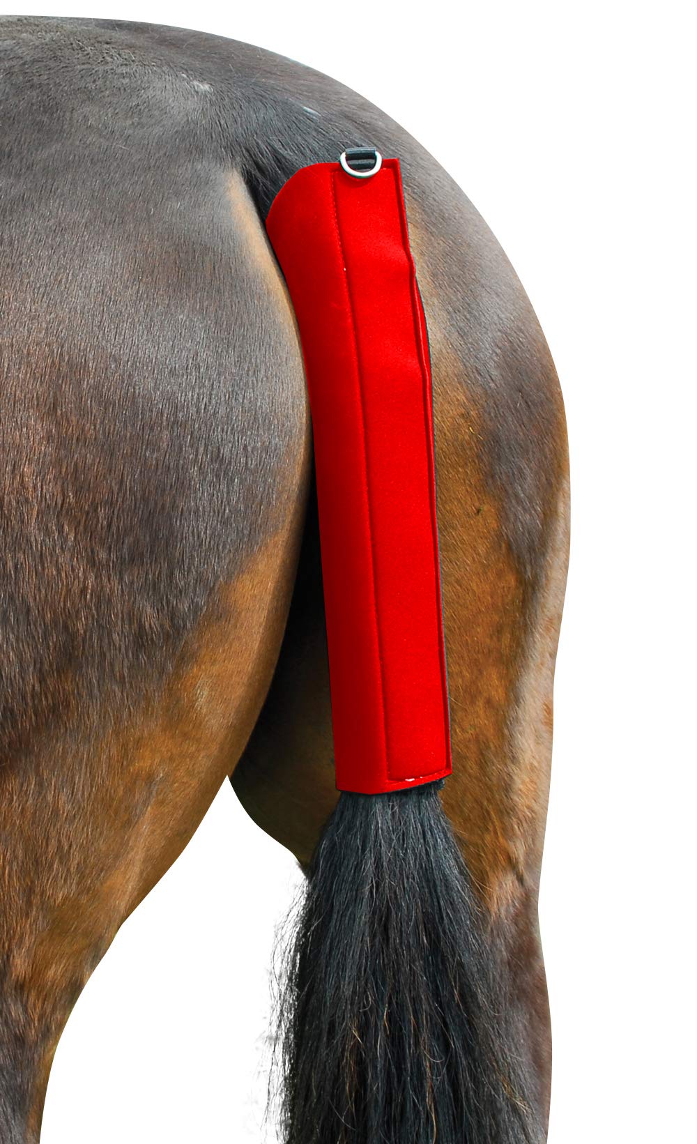 Hunters Saddlery Horse Tail Guard Equine Shield Wrap Non-Slip Breathable Neoprene Standard Size (Red)