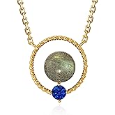 Fettero Gold Necklace for Women 14K Plated Dainty Pendant Chain Circle Ball Charm Necklace Trendy Gold Necklaces for Women Jewelry Gift