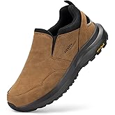 FitVille Men's Wide Slip on Shoes for Men Hiking Shoes Go Walking Shoes Loafers Trekking Trails Sneakers with Arch Support