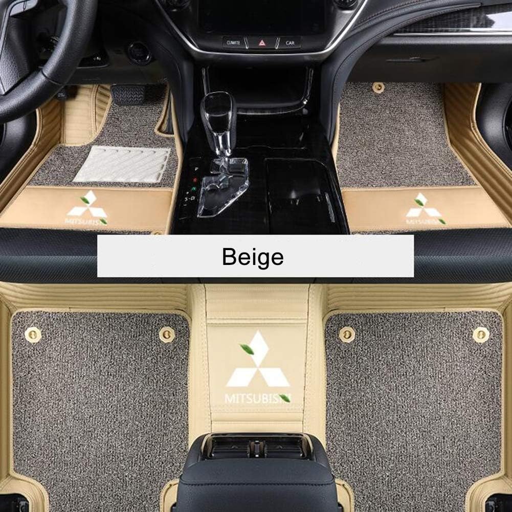 LCHENX-Tailored Carpet Car Mats for Mitsubishi Outland/Pajero/Grandis - 3 Piece Set with 5 Clips