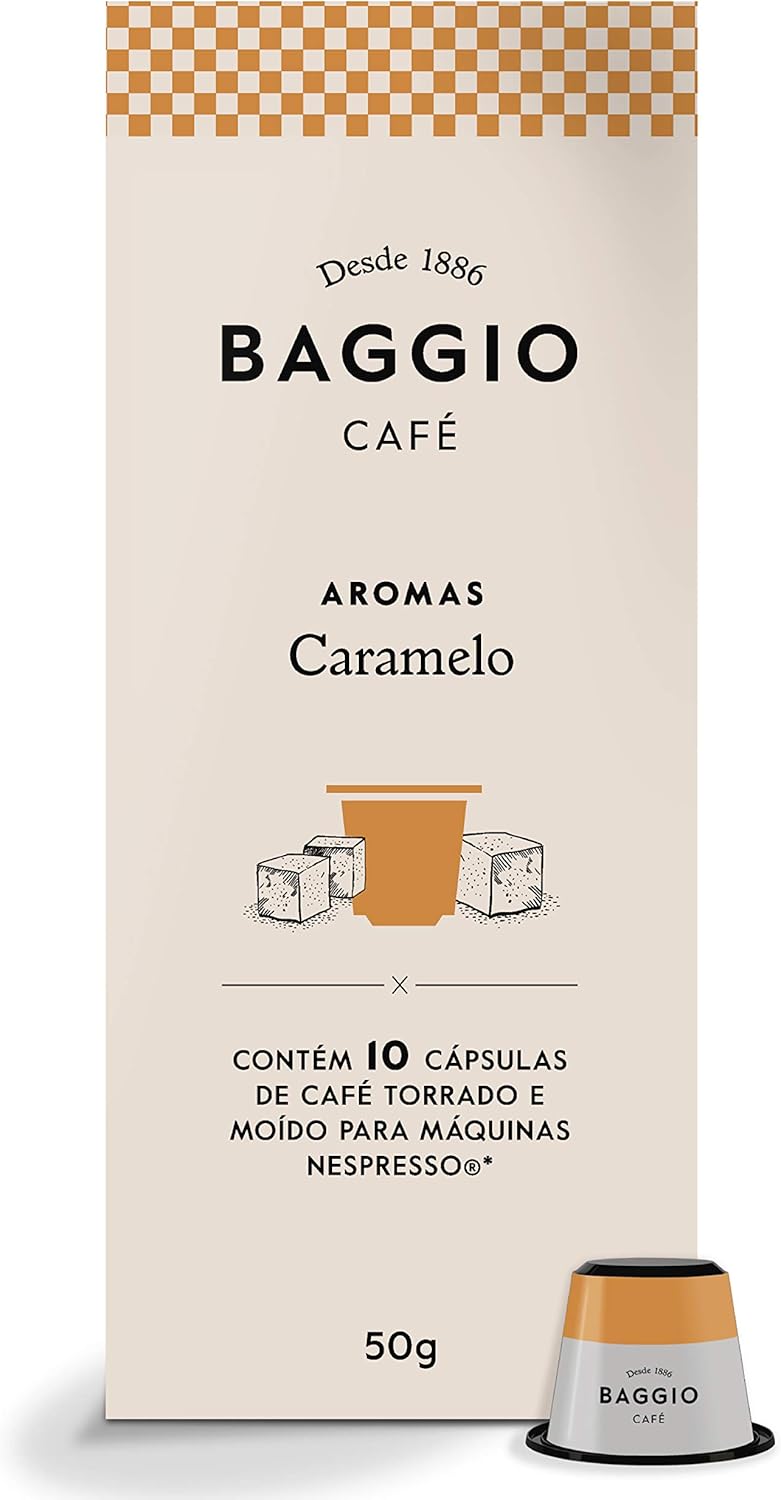 Cápsulas de Café Baggio Aroma Caramelo, Compatível com Nespresso, Contém 10 Cápsulas