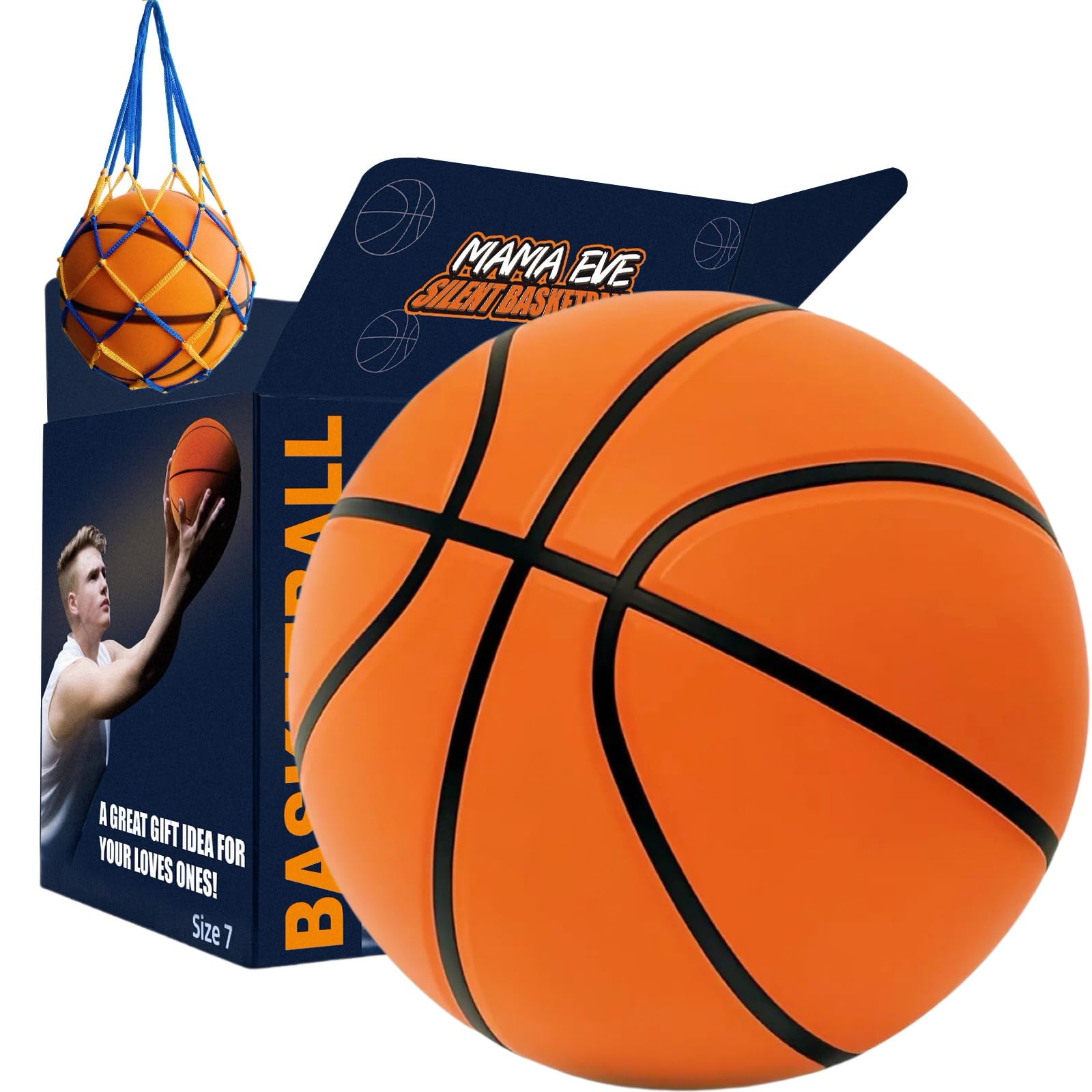 Photo 1 of 2025New Upgraded Version Silent Basketball - Official Size 7 (29.8"+Weight 21oz) Grooved Airless Indoor Basketball for Quiet Dribbling Indoor and Outdoor Training?Realistic Bounce and Quiet Practice