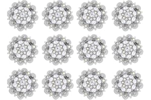 KDG Berry Conchos with Screws Metal Flower Rhinestone Conchos 12 Pieces