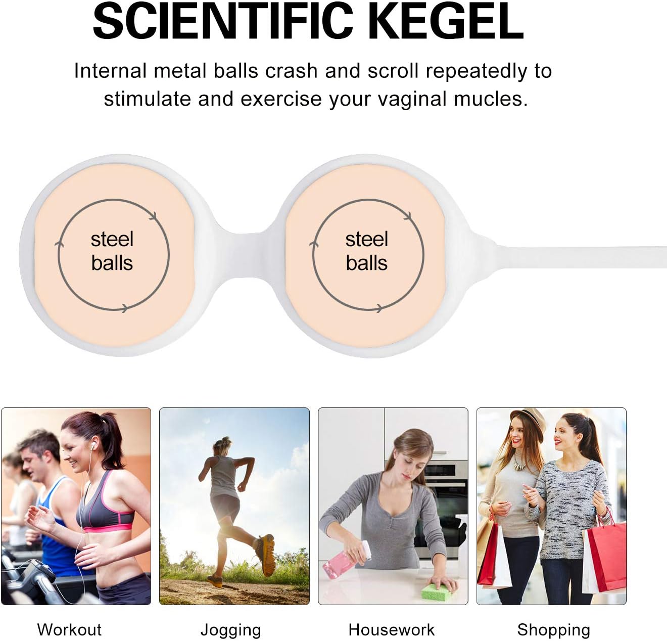 Kegel Exercise Weight Balls for Women - Adorime Ben Wa Balls for Tightening Doctor Recommended Bladder Control Device Pelvic Floor Exercises Kegel Balls Training System(4-Piece Set): Health & Personal Care