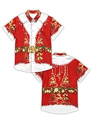 Christmas Hawaiian Shirts for Men Summer Beach