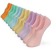 Breslatte 6pairs No Show Socks Womens Men Non-slip Soft Cotton Invisible Socks for Women Daily Sport