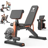 XCHIEF Adjustable Weight Bench - 1000LBS Capacity Heavy Duty Foldable Workout Bench for Full Body Exercise, Flat/Incline/Decline, Bench Press for Home Gym with Preacher Pad &amp; Leg Extension