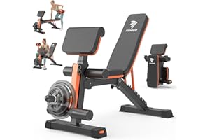 XCHIEF Adjustable Weight Bench - 1000LBS Heavy Duty Foldable Workout Bench Press with Leg Extension & Preacher Pad, Flat/Incl