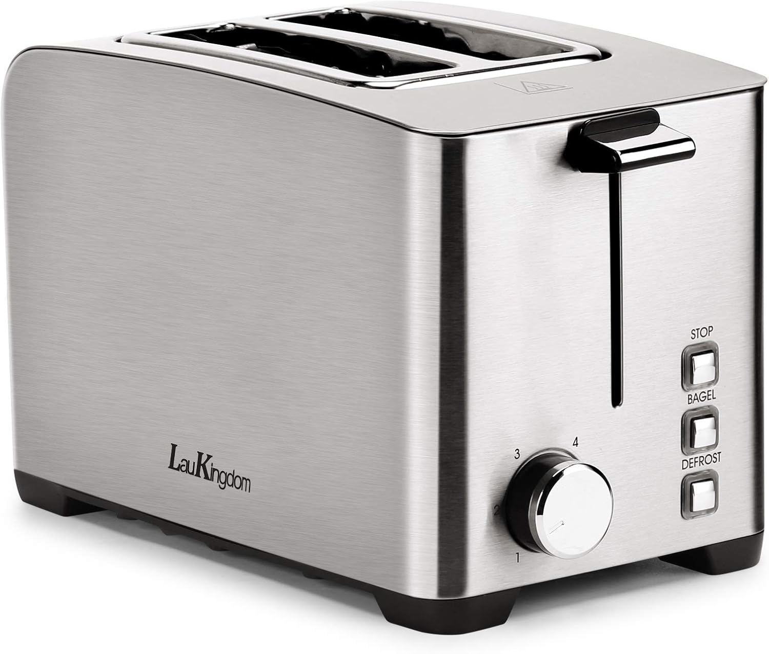Toaster 2 Slice Long Slot, LauKingdom Auto Pop-Up Stainless Steel 1.57