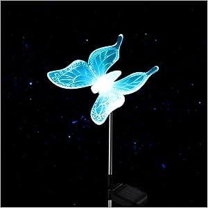 Outdoor Solar Garden Stake Light - Color Changing Decorative LED Stake Lamp In-ground Landscaping Lighting for Garden Patio Yard Lawn Pathway Flower Bed Decor Decorations Figurine Butterfly