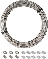 YEYIT 17Pcs Cable Rope Kit 10M 304 Stainless Steel PVC Coated Wire Rope