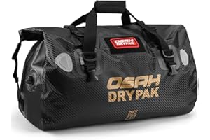 OSAH DRYPAK Waterproof Duffel Bag - Motorcycle Dry Bag Tail Bag with Large Storage Space, Waterproof Luggage Duffle Bags with Outer Mesh Zipper Pocket for Camping, Kayaking, Fishing & Traveling