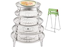 Yesland 5 Sizes Stainless Steel Steamer Racks & Cooling Racks with Detachable Legs, Round Pot Steaming Tray for Baking Cookin