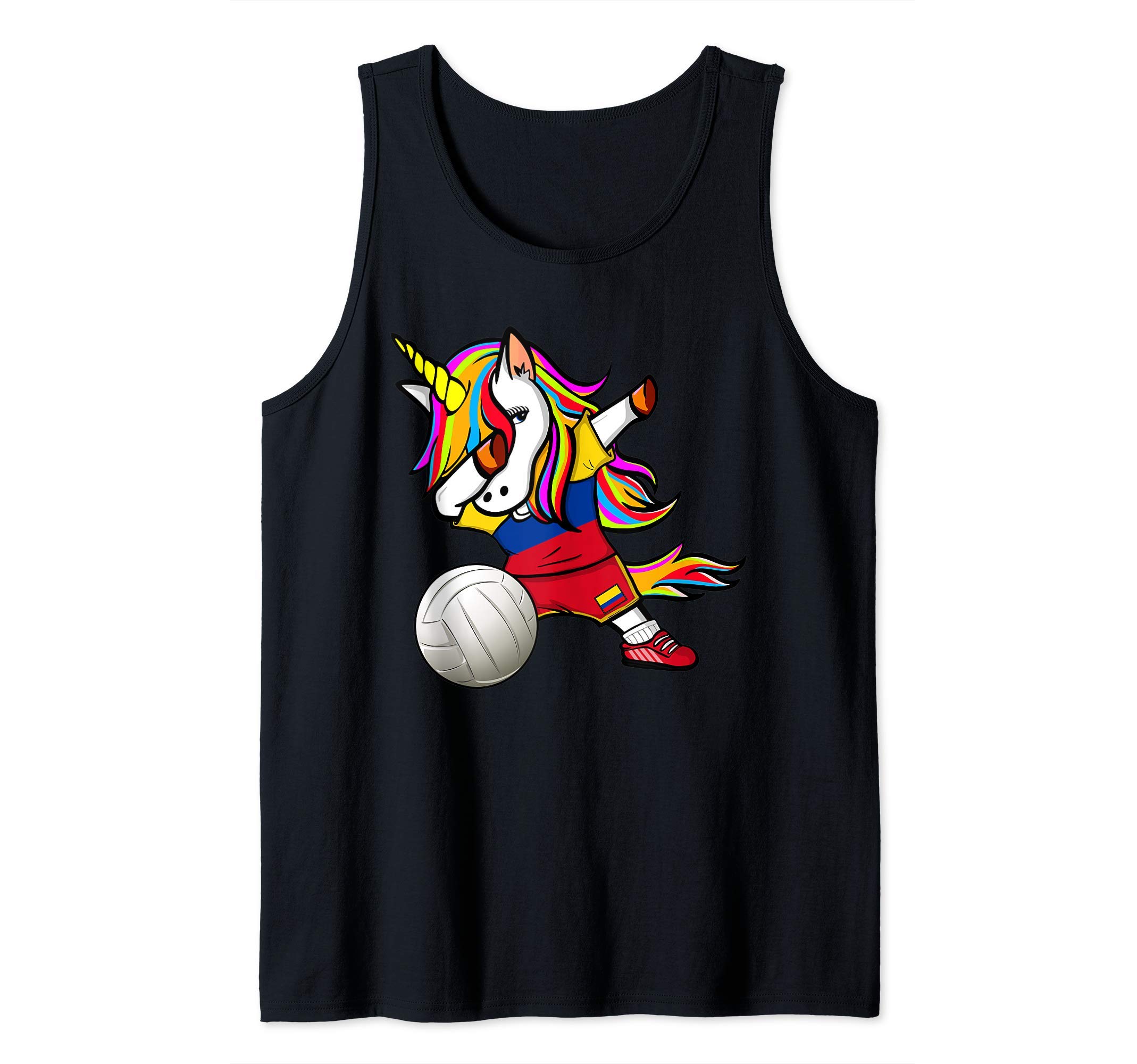 Dab Unicorn Colombia Volleyball Fans Jersey Colombian Flag Tank Top
