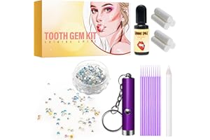 LIBITI Tooth Gems Kit, Hearts and Arrows Tooth Gems, Shining DIY Teeth Gems, Flat Bottom Round Gemstone Style 200PCS