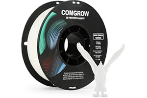 Comgrow Rapid PLA Filament 1.75mm, 30-600mm/s High Speed Printing, 3D Printer Filament High Speed PLA for Fast Printing 1KG Spool (2.2 LBS), Dimensional Accuracy +/- 0.02mm White