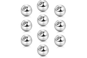 vcmart 16G 3mm Replacement Balls & 14G 5mm Piercing Balls Externally Threaded Nipple Industrial Tongue Belly Nose Lip Ear Piercing Barbell Parts