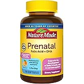 Nature Made Prenatal Vitamins for Women with Folic Acid + DHA, Prenatal Vitamin and Mineral Supplement for Daily Nutritional Support, 110 Softgels, 110 Day Supply