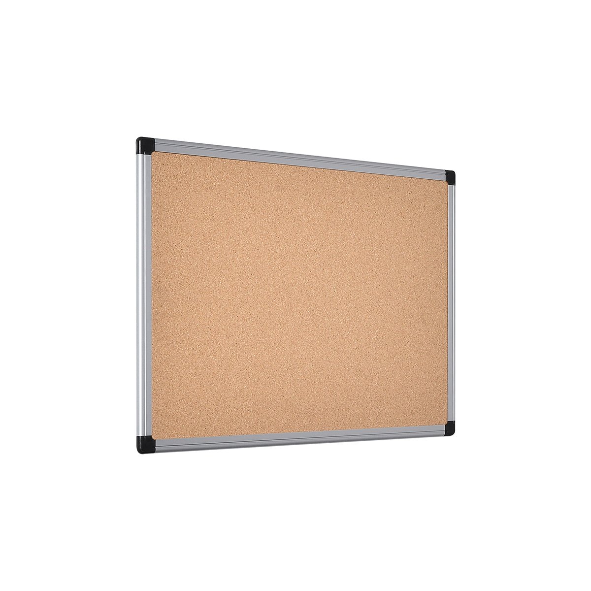 Bi-Office Maya Cork Notice Board Aluminium Frame 60x45cm, Brown